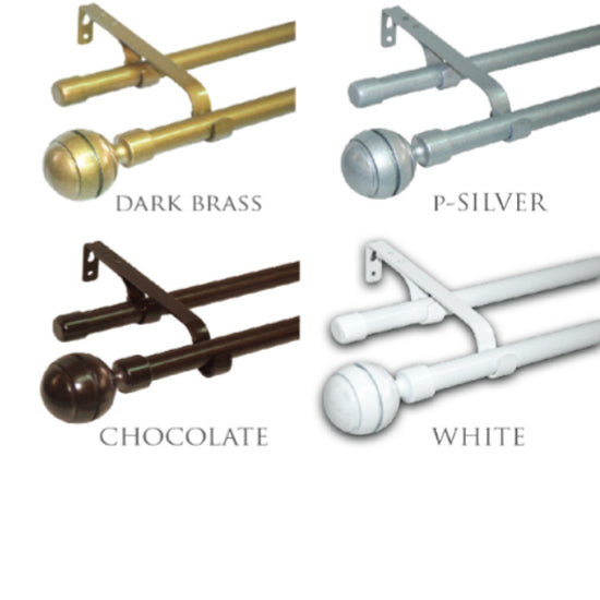 Round Painted Double Curtain Rods