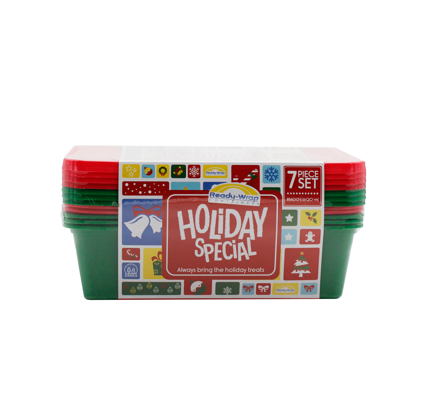 Rectangular Freezer & Microwave Ready Classic Noel (7 pcs)