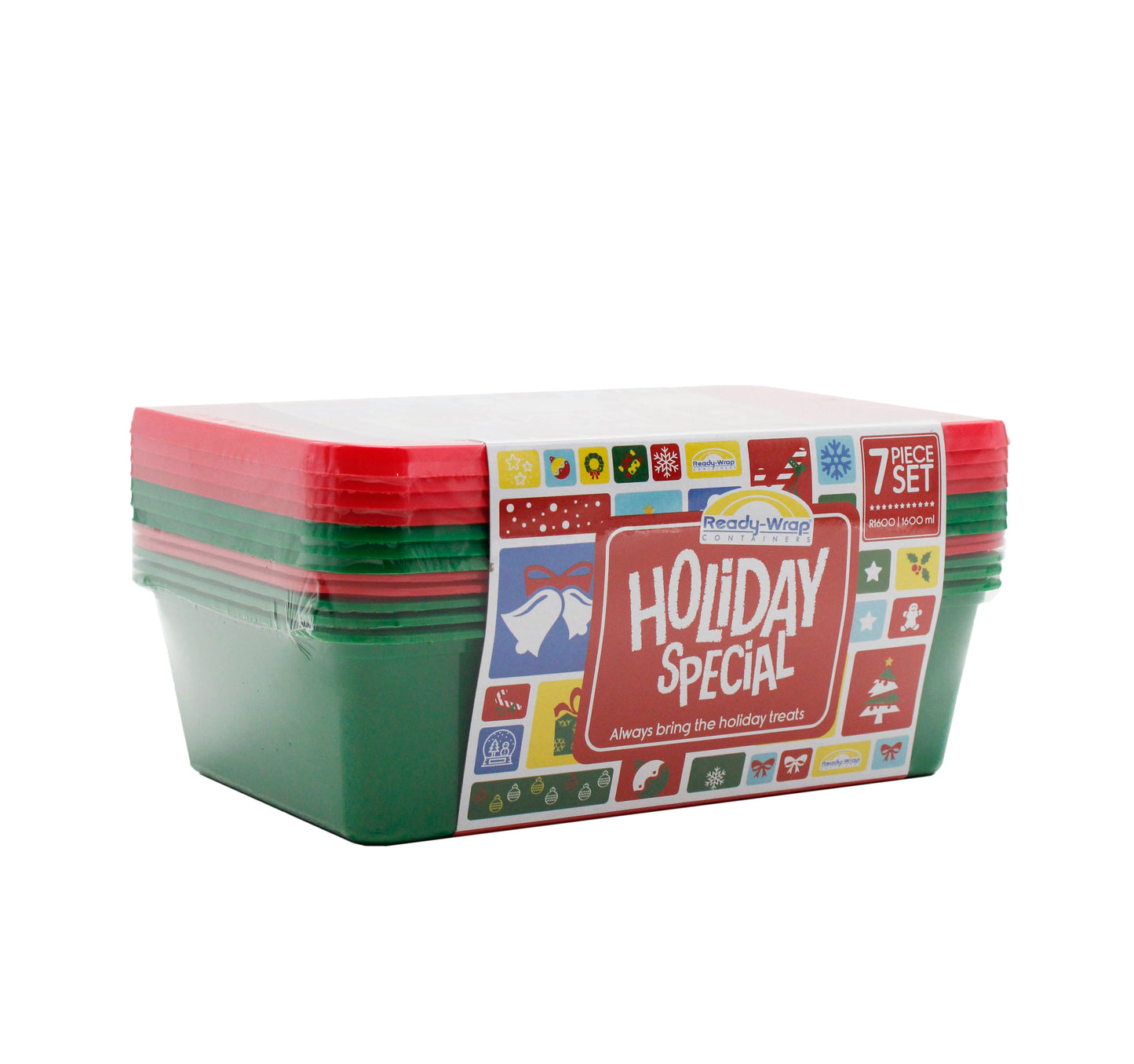 Rectangular Freezer & Microwave Ready Classic Noel (7 pcs)