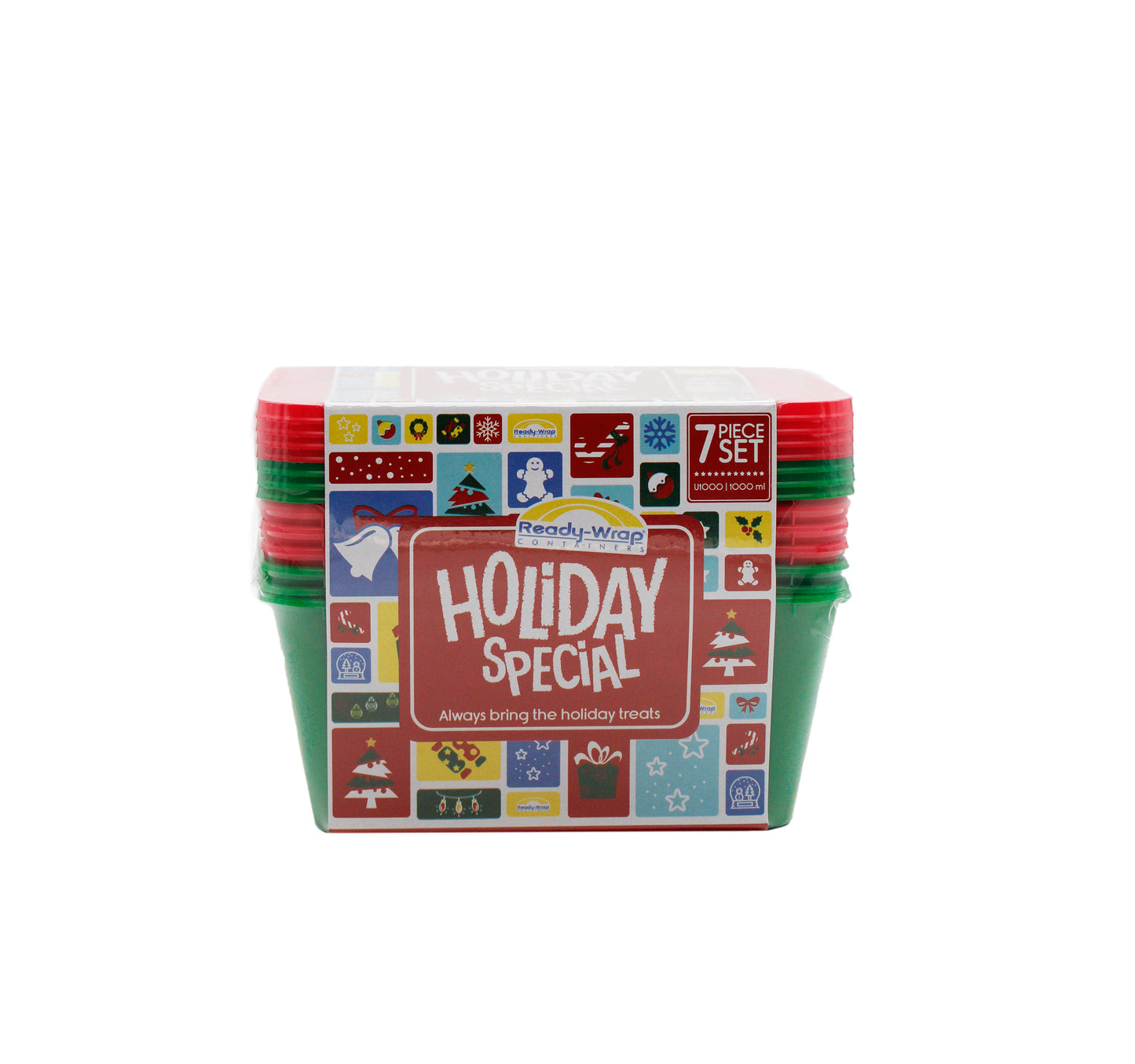 Rectangular Freezer & Microwave Ready Classic Noel (7 pcs)