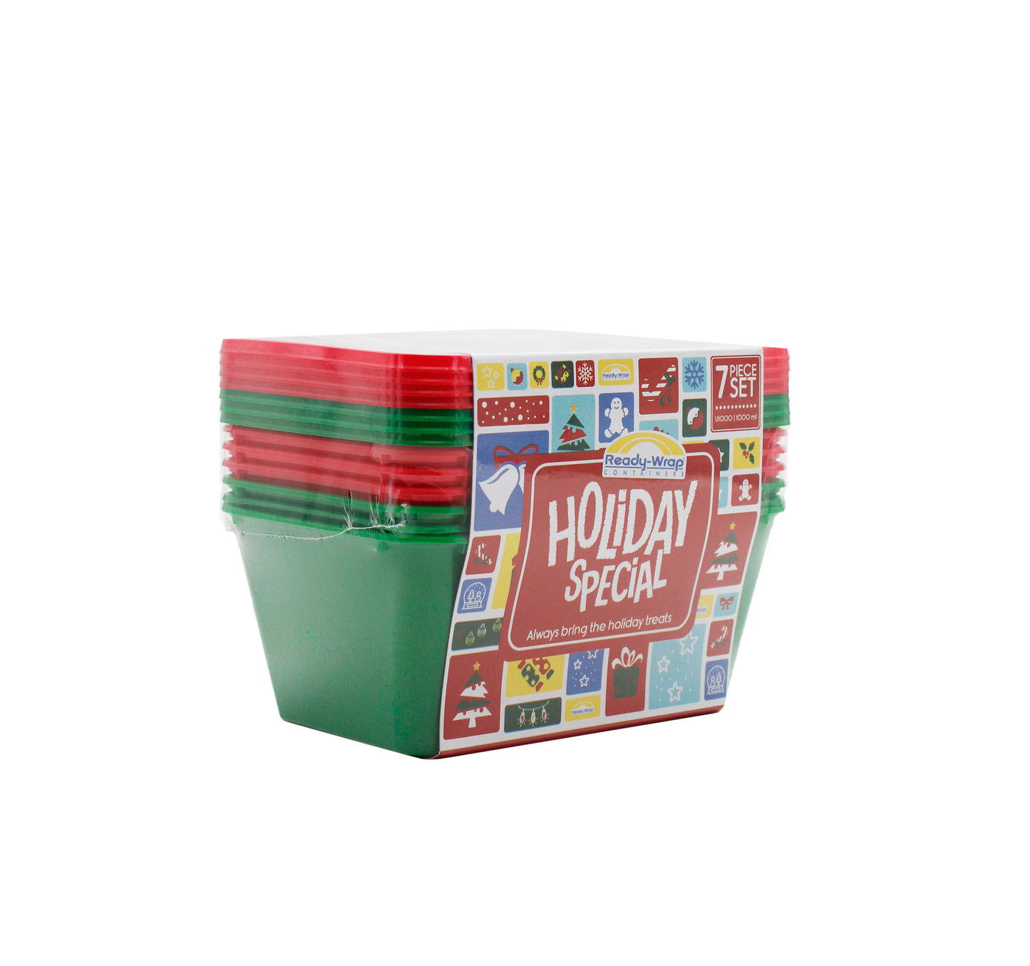 Rectangular Freezer & Microwave Ready Classic Noel (7 pcs)