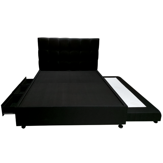 Jessie Pullout Drawer Bed Bedframe with Headboard, Drawers and Pull