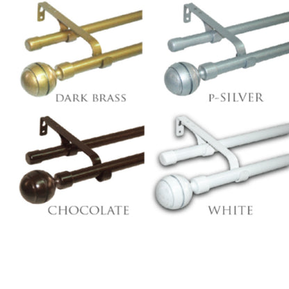 Round Painted Double Curtain Rods