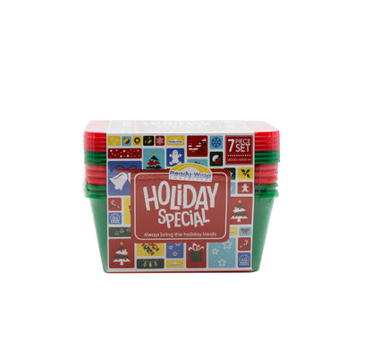 Rectangular Freezer & Microwave Ready Classic Noel (7 pcs)